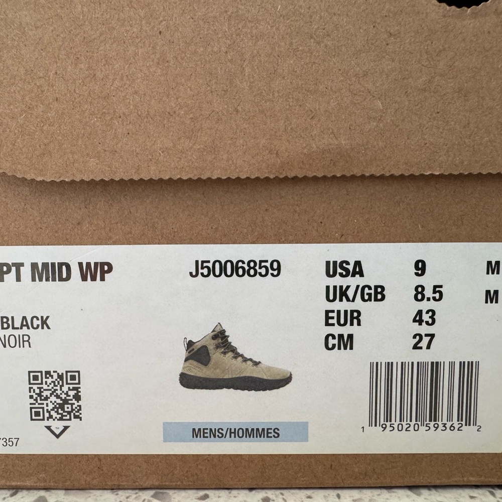 Merrell Black and Tan Mid Hiking Boots